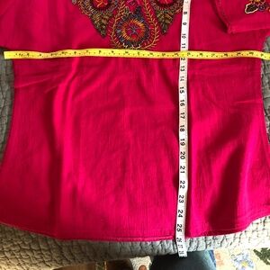 Hand Embroidered top with beads hand made Oaxaca